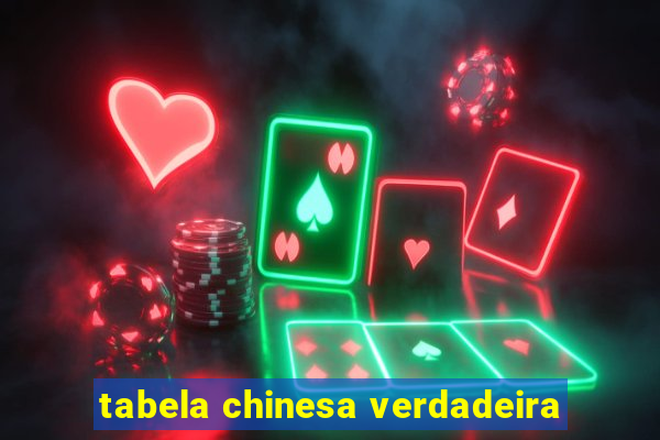 tabela chinesa verdadeira